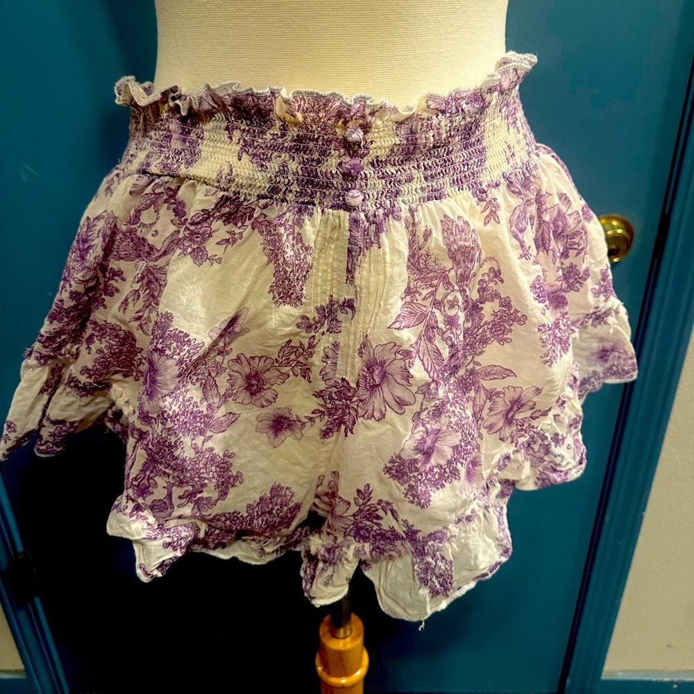 Free People Ruffle Pajama Shorts